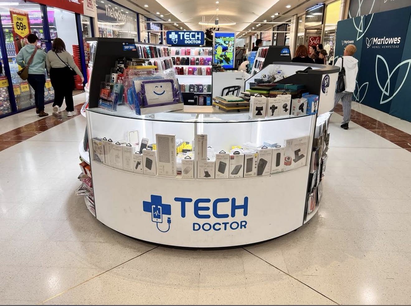 Tech Doctor store interior showing repair workshop